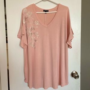 Lane Bryant Soft V-Neck Ruffle Sleeve Tee - Size 18/20